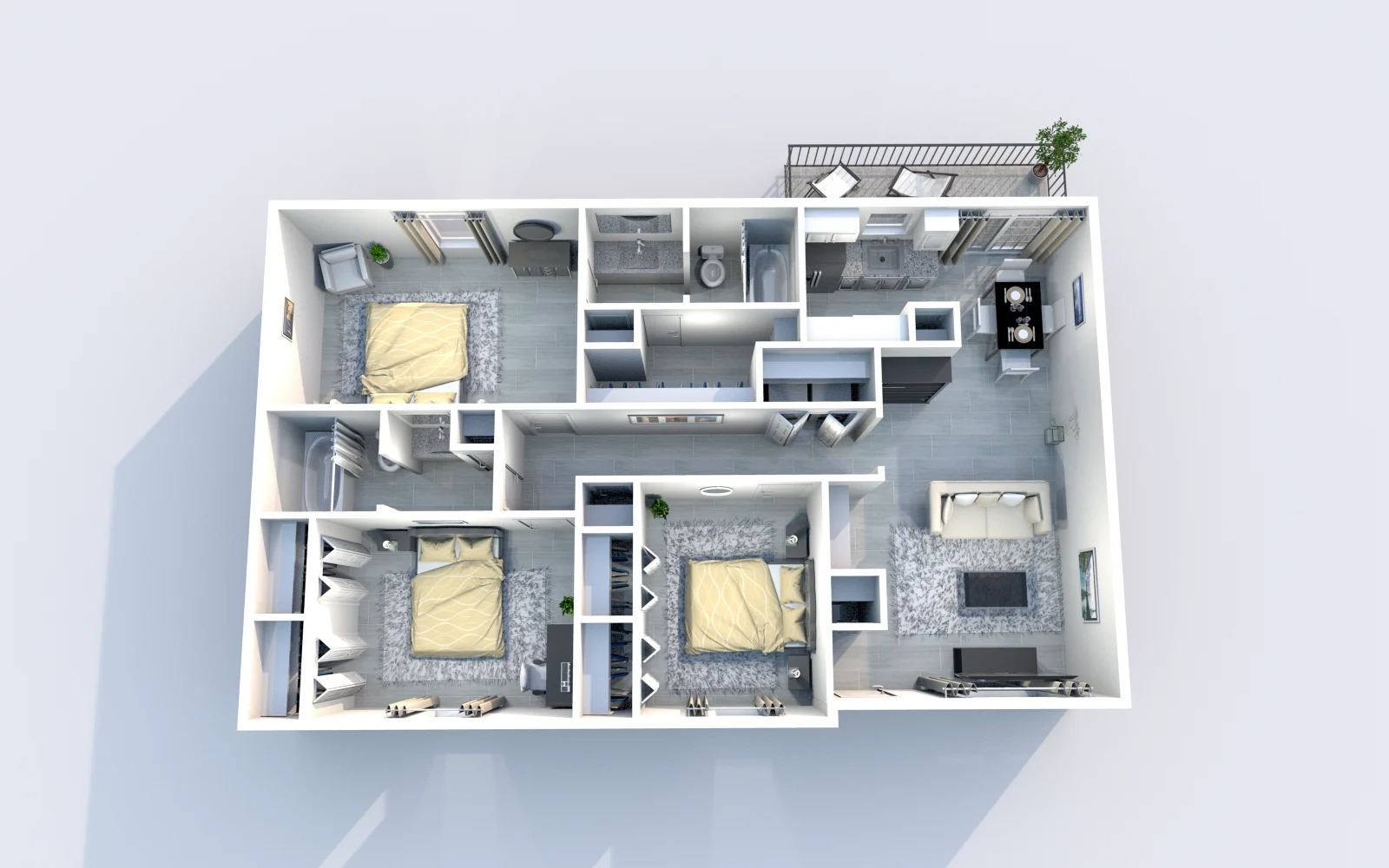 Providence at Baytown — floor plan, Plan C1 · 3 bed · 2 baths · 1,380 sq ft